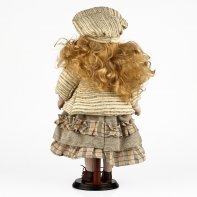 Porcelánová panenka modrooká blondýnka 42cm