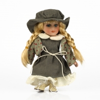 Porcelánová panenka s copy 20cm