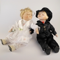 Porcelánová panenka svatební pár 