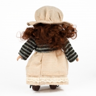 Porcelánová panenka v barevném svetříku 20cm