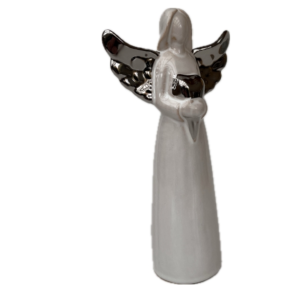 Porcelánový anděl Naděje se srdcem 20,6 cm 