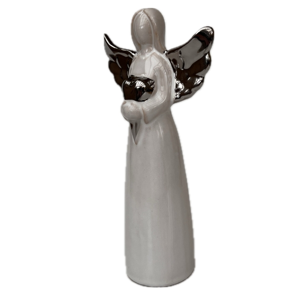 Porcelánový anděl Naděje se srdcem 20,6 cm 