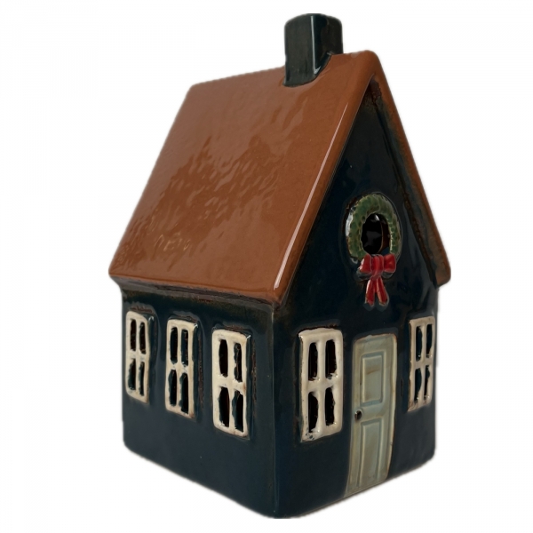 Porcelánový domeček na svíčku 12x19x11cm Typ C