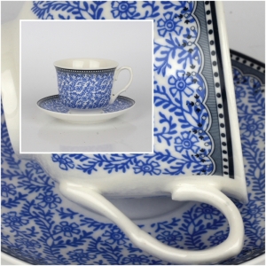 Porcelánový hrnek modré květy 7cm