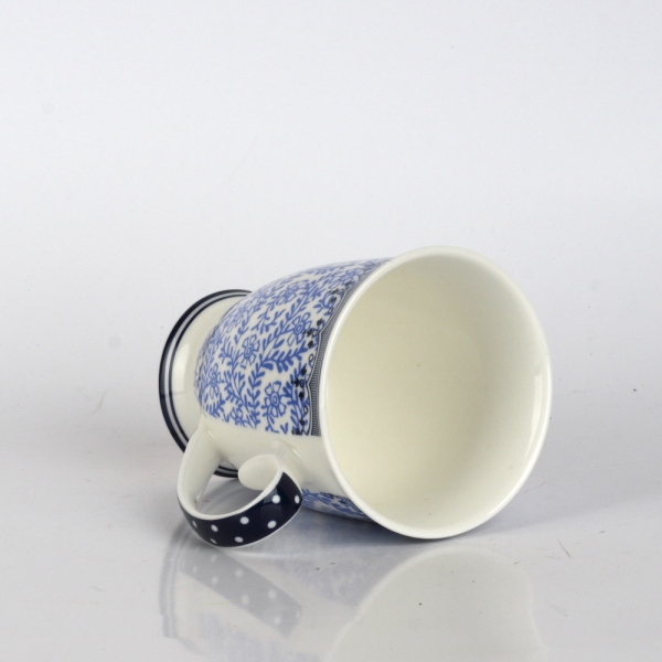 Porcelánový hrnek s uchem modré květy 7cm