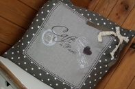 Povlak na polštář Café de Paris šedý 40x40cm