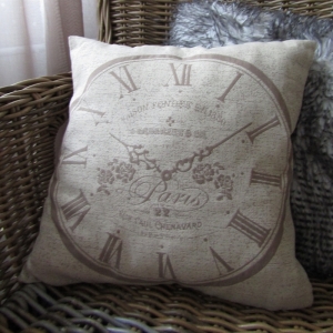 Povlak na polštář hodiny Paris světlý 40x40cm