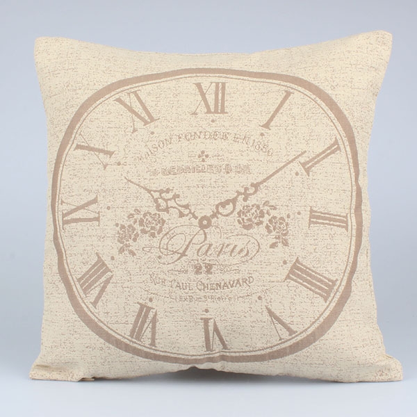 Povlak na polštář hodiny Paris světlý 40x40cm