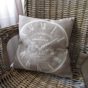 Povlak na polštář hodiny Paris tmavý 40x40cm