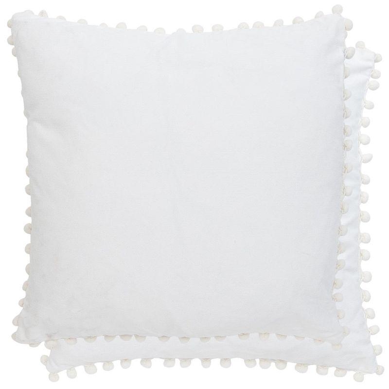 Povlak na polštář s bambulkami bílý 45x45cm