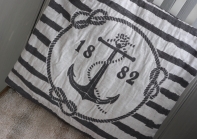 Povlak na polštář s kotvou bílý 40x40cm