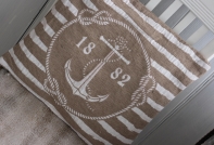 Povlak na polštář s kotvou hnědý 40x40cm