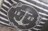 Povlak na polštář s kotvou šedý 40x40cm