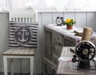 Povlak na polštář s kotvou šedý 40x40cm