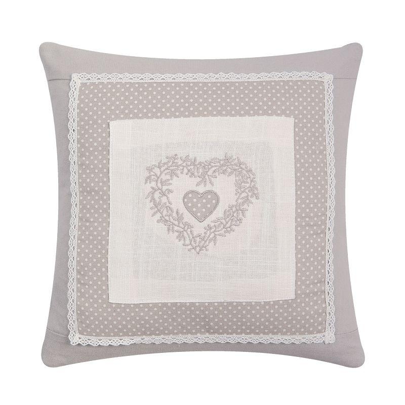 Povlak na polštář se srdcem na zavazování 40x40cm