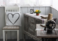 Povlak na polštář šedé srdce 40x40cm