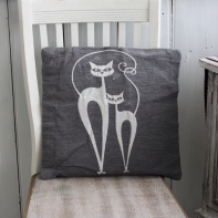 Povlak na polštář šedý Dvě kočky 40x40cm