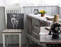 Povlak na polštář šedý Dvě kočky 40x40cm