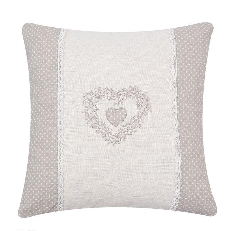 Povlak na polštář srdce na zavazování 40x40cm