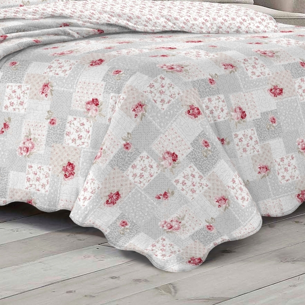 Přehoz na dvoulůžko+2 polštáře,šedý 