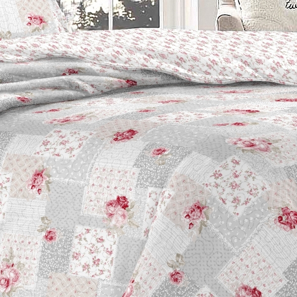 Přehoz na dvoulůžko+2 polštáře,šedý 