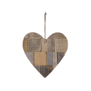 Přírodní dekorace srdce 14x14cm