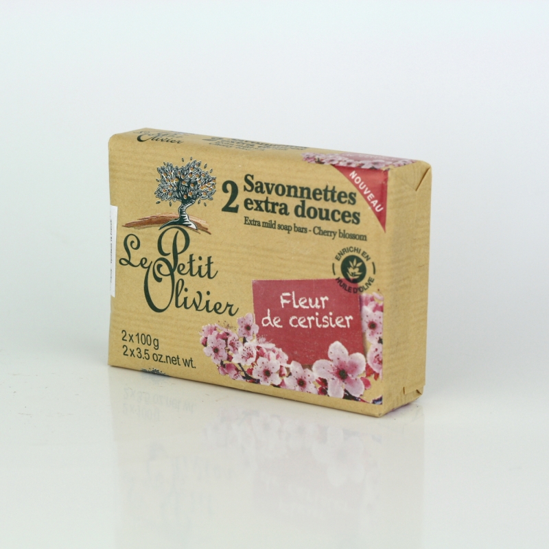 Přírodní mýdlo Le Petit Olivier třešňový květ 2x100g