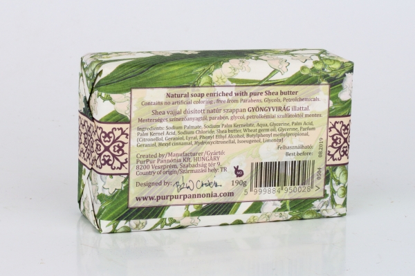 Přírodní mýdlo s bambuckým máslem Purpur Pannónia konvalinka 190g