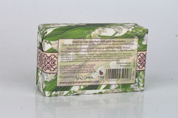 Přírodní mýdlo s bambuckým máslem Purpur Pannónia konvalinka 190g