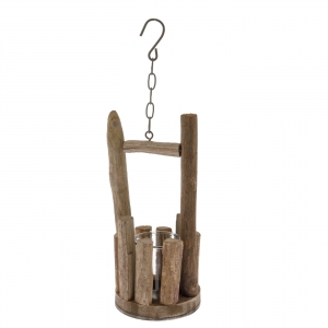 Přírodní svícen se sklem natur