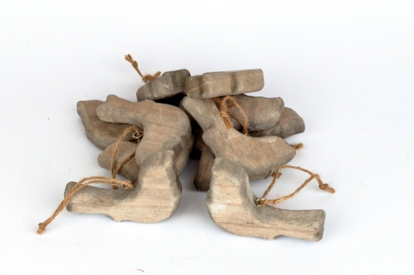 Přízdoba ptáček dřevěný šedý