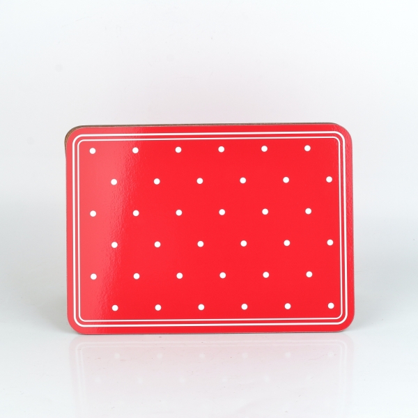 Prostírání na stůl červené s puntíky sada 2ks 29×21×0,5cm