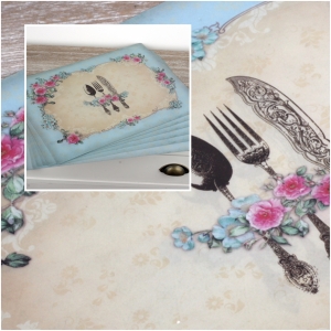 Prostírání na stůl vintage příbory (set 6ks) 45x35cm