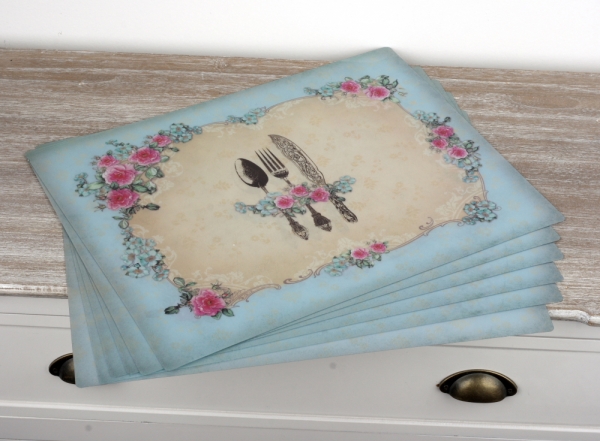 Prostírání na stůl vintage příbory (set 6ks) 45x35cm