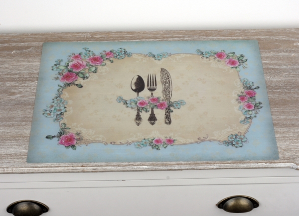 Prostírání na stůl vintage příbory (set 6ks) 45x35cm