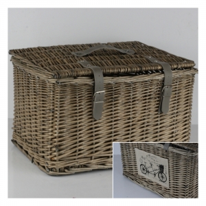 Proutěná truhlice dvojkolo 45x30x34cm