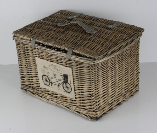 Proutěná truhlice dvojkolo 45x30x34cm