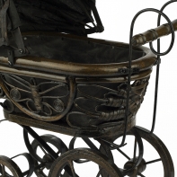 Proutěný kočárek pro panenky 38x20x32cm