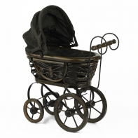 Proutěný kočárek pro panenky 38x20x32cm