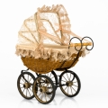 Proutěný kočárek pro panenky 38x20x35cm