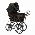 Proutěný kočárek pro panenky 47x21x39cm