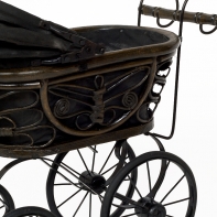 Proutěný kočárek pro panenky 47x21x39cm