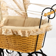 Proutěný kočárek pro panenky 72x30x57cm