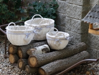 Proutěný koš bílý průměr 28cm