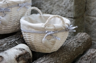Proutěný koš bílý průměr 28cm