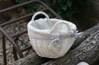 Proutěný koš bílý průměr 28cm