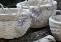 Proutěný koš bílý průměr 36cm