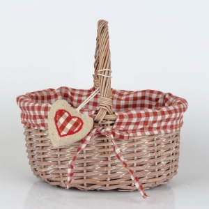 Proutěný koš červený 26x19x13cm
