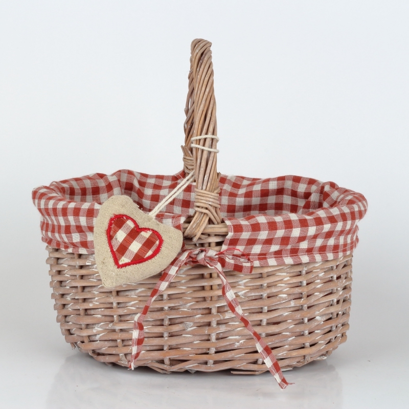 Proutěný koš červený 26x19x13cm