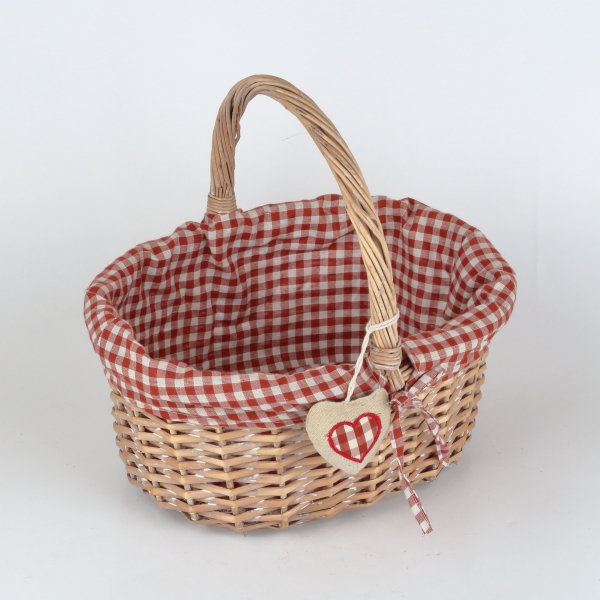 Proutěný koš červený 35x25x16cm